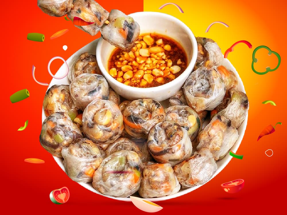 Hình ảnh Bánh Tráng Lụi Sốt Mắm Me