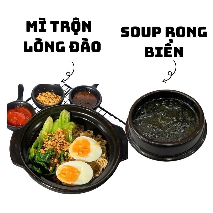 Hình ảnh Mì trộn trứng lòng đào + soup rong biển
