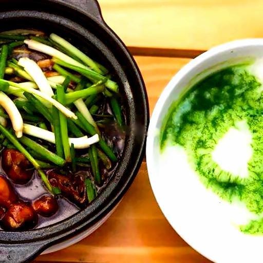 Hình ảnh Cháo lá dứa - Ếch kho Singapore tiêu xanh 2 con