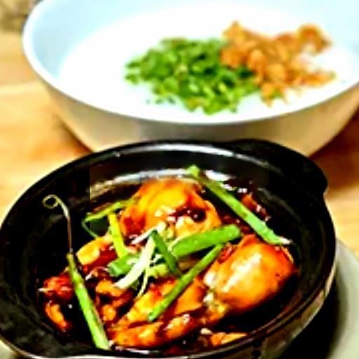 Hình ảnh Cháo hương hành - Ếch kho Singapore 1 con