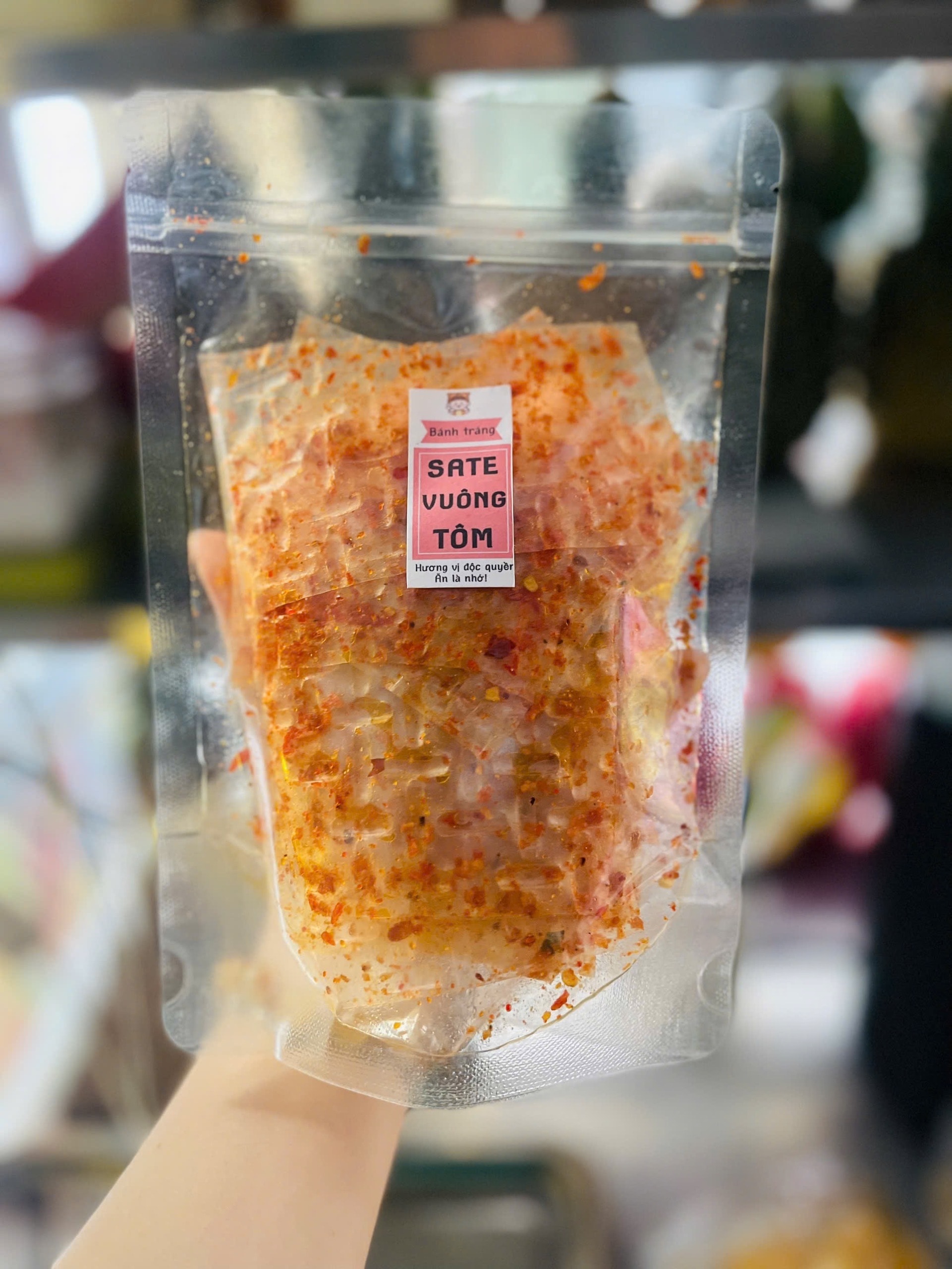 Hình ảnh Bánh tráng satế vuông tôm/ túi 80gr