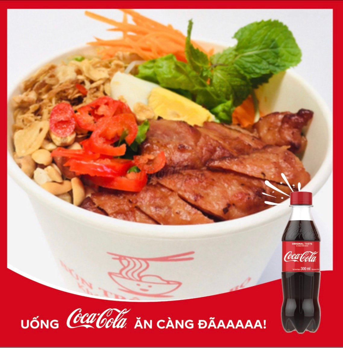 Hình ảnh Bún Trộn Nem Nướng Lụi + Coca