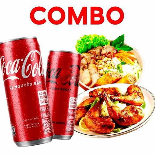 Hình ảnh Combo gà cay trộn tokbokki - kimbap Xúc Xích - 02 Coca-Cola