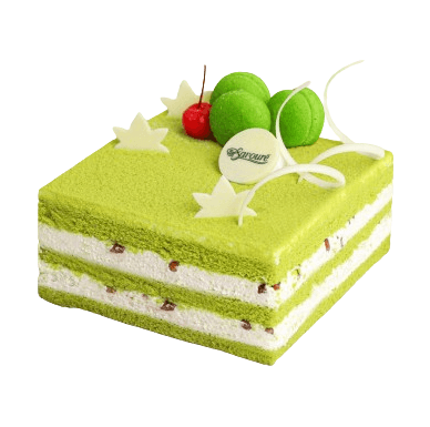 Hình ảnh Bánh Kem Trà Xanh Đậu Đỏ - Matcha Cake (20cm - Vuông)