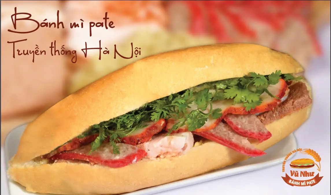 Hình ảnh bánh mì pate dăm bông xúc xích đỏ