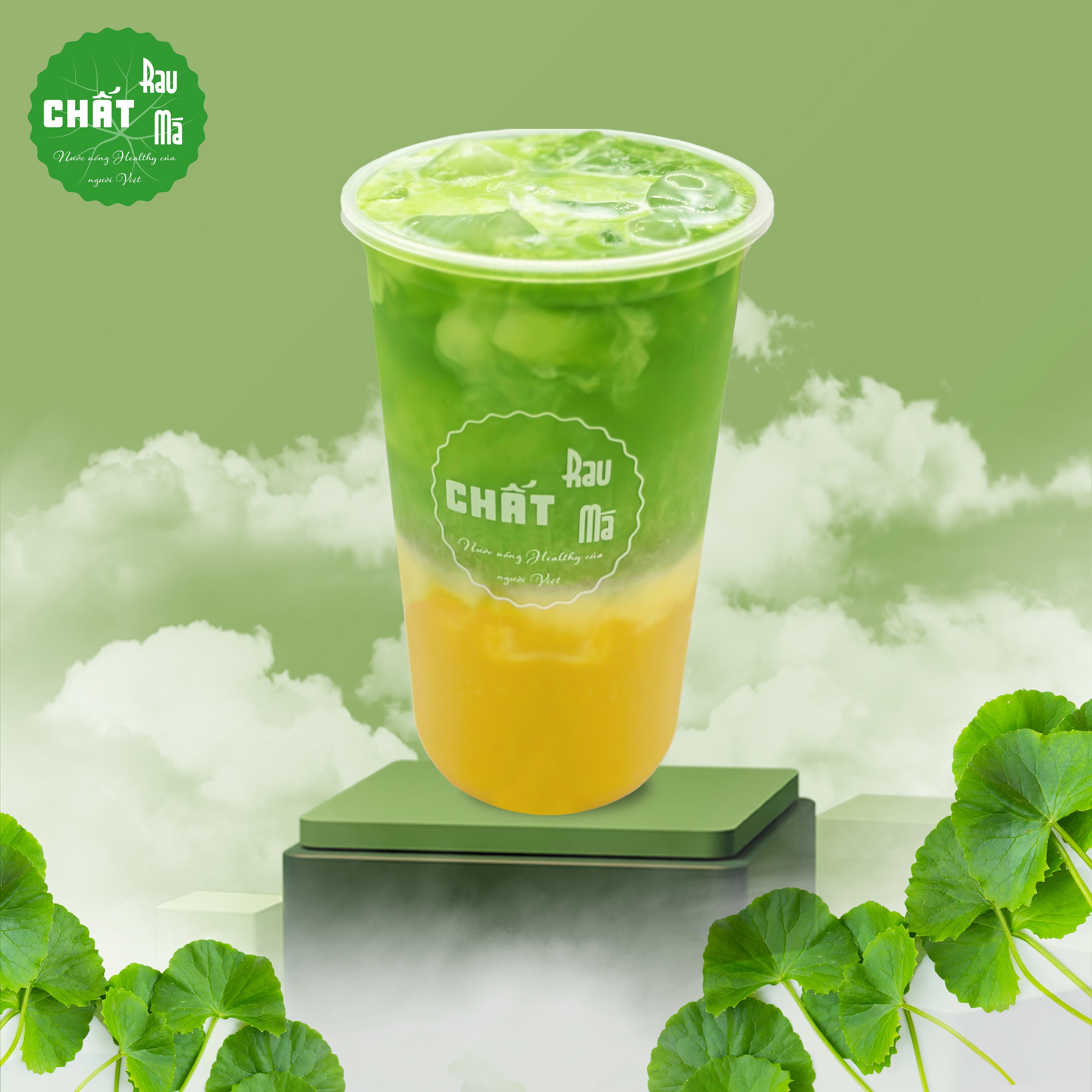 Hình ảnh Rau Má Bí Đỏ Sữa Dừa Tươi