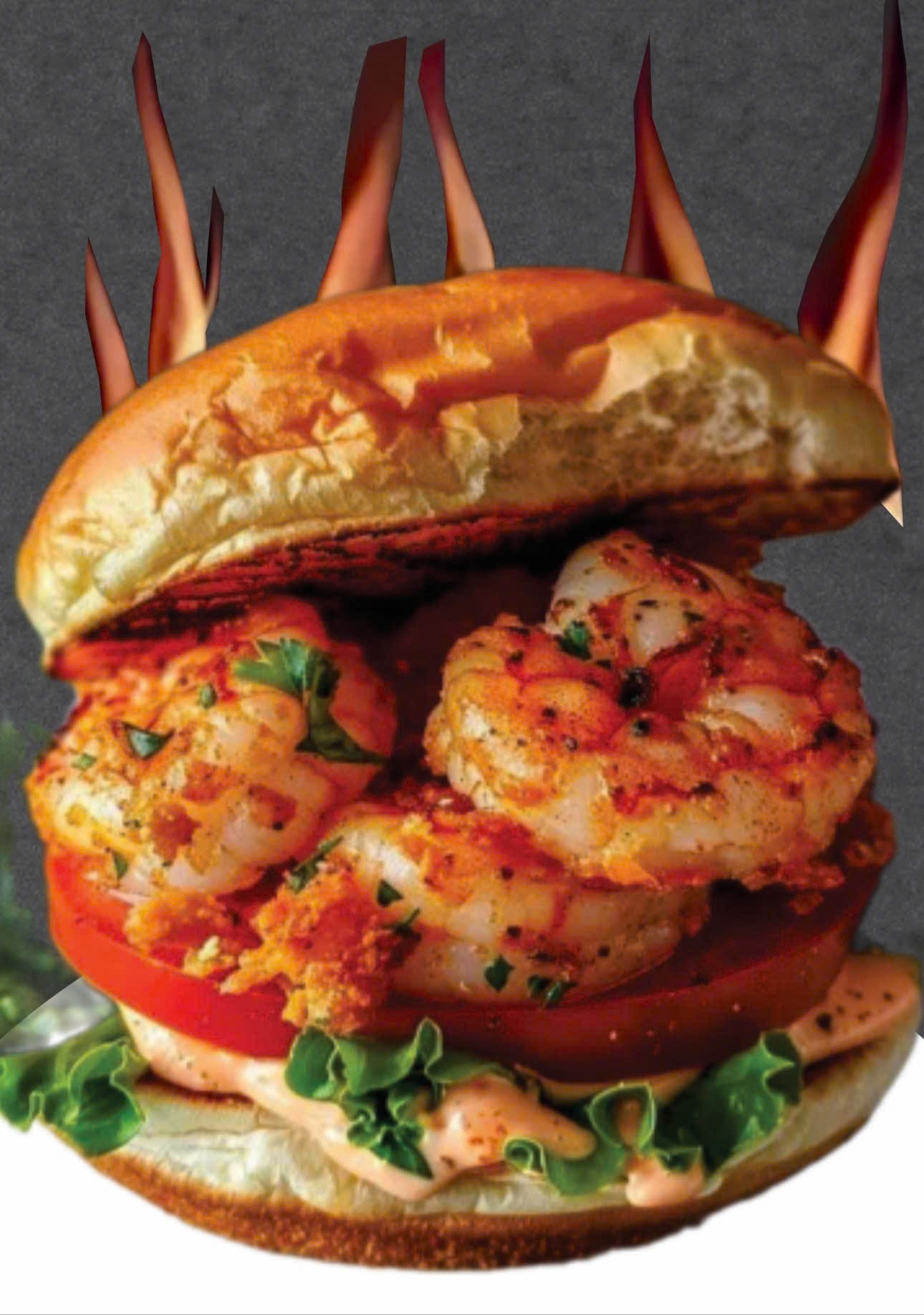 Hình ảnh Burger tôm sốt cay