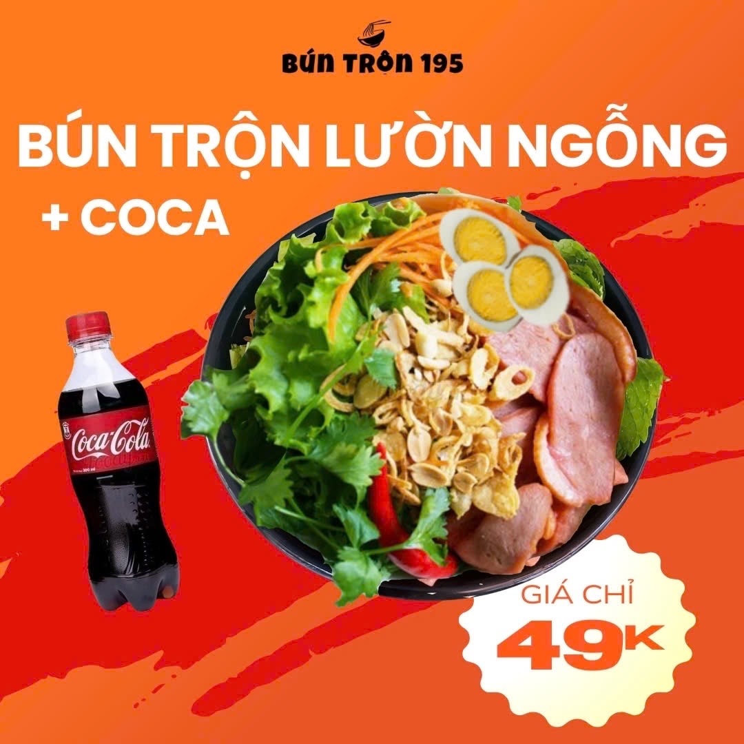 Hình ảnh 1 bún trộn lườn ngỗng hun khói +1coca