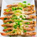 Hình ảnh tôm nướng mở hành 3con 