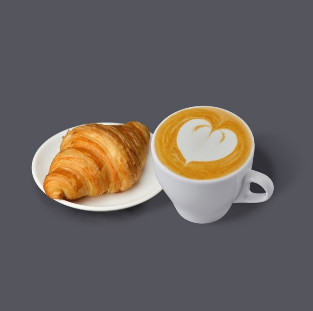 Hình ảnh Cappuccino + Bánh nướng tự chọn