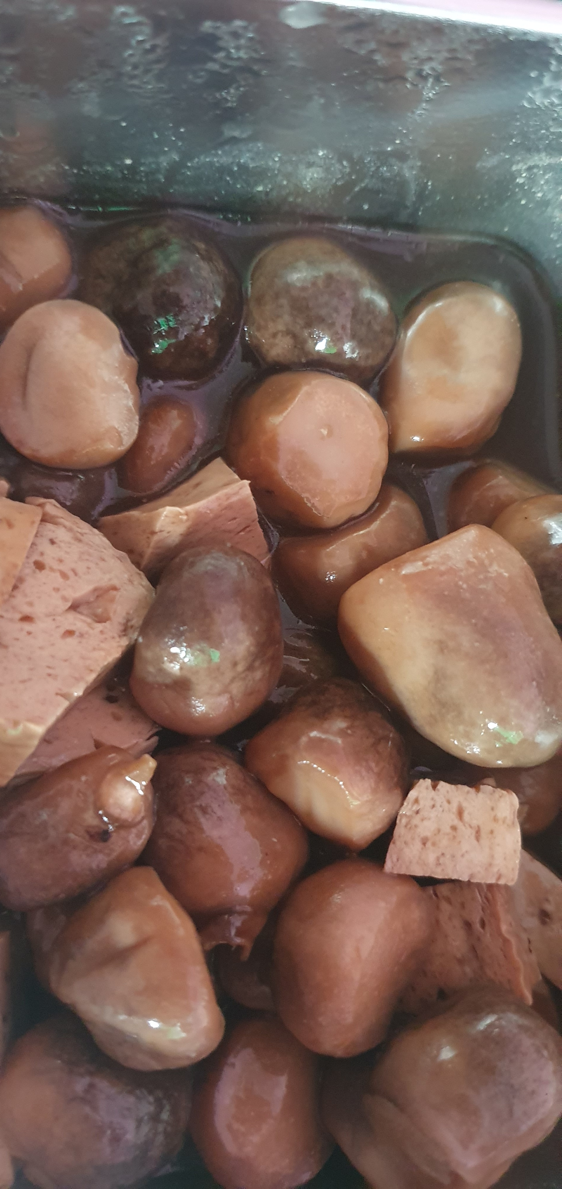 Hình ảnh cơm đồ kho + nấm rim tương + canh