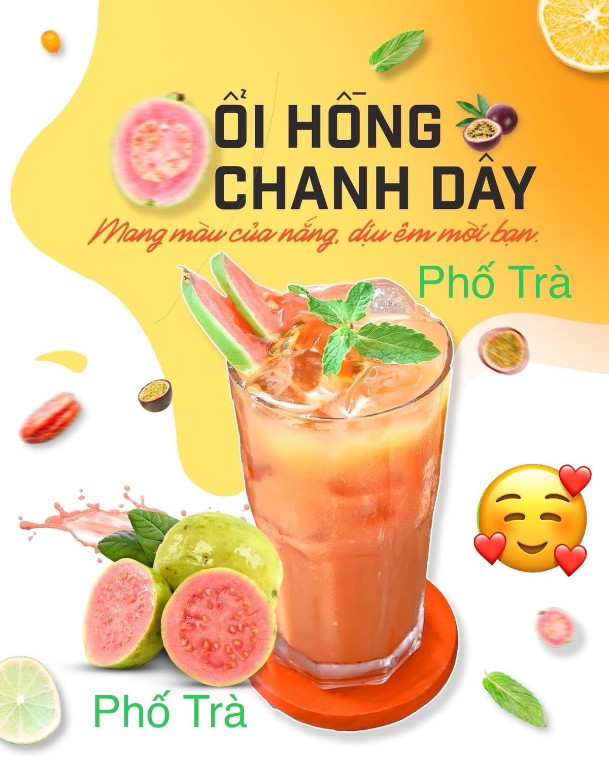 Hình ảnh Trà ổi hồng chanh dây