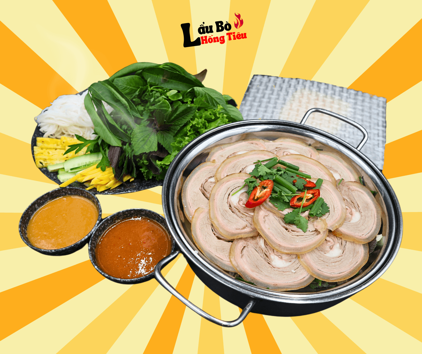 Hình ảnh Ba Chỉ Bò Tơ Cuốn Rau Rừng