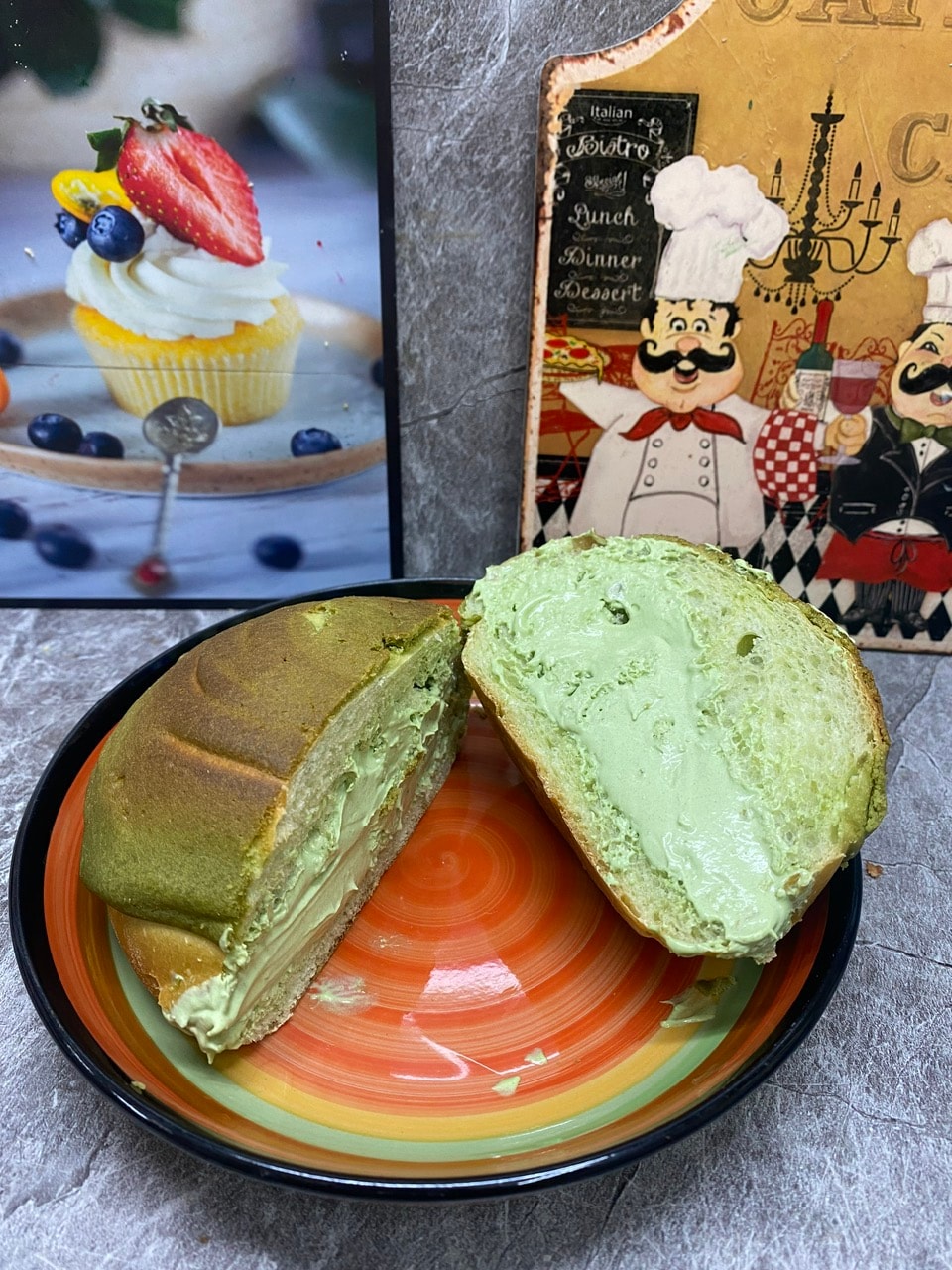 Hình ảnh bánh mì kem matcha
