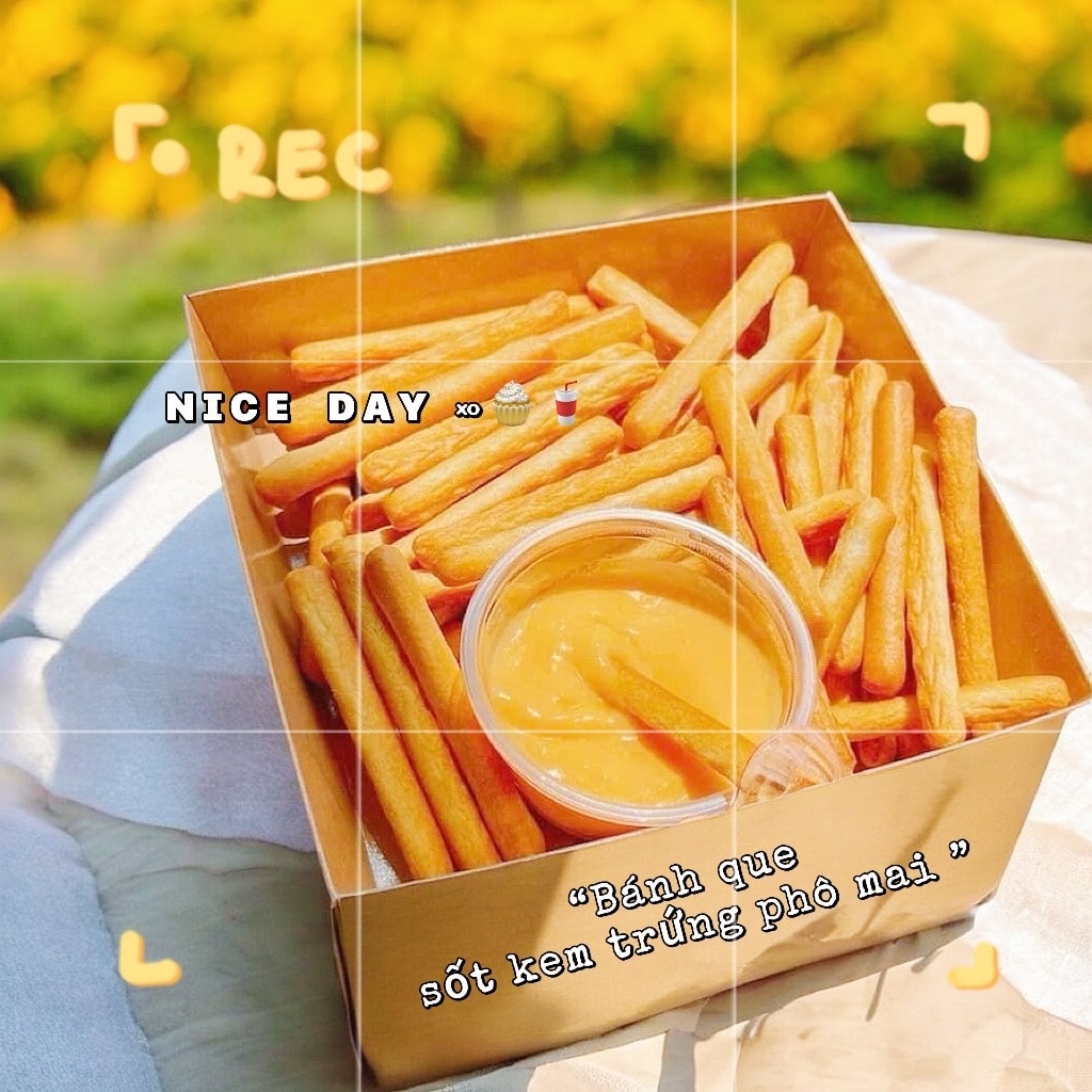 Hình ảnh Bánh Que Sốt Kem Trứng Phô Mai