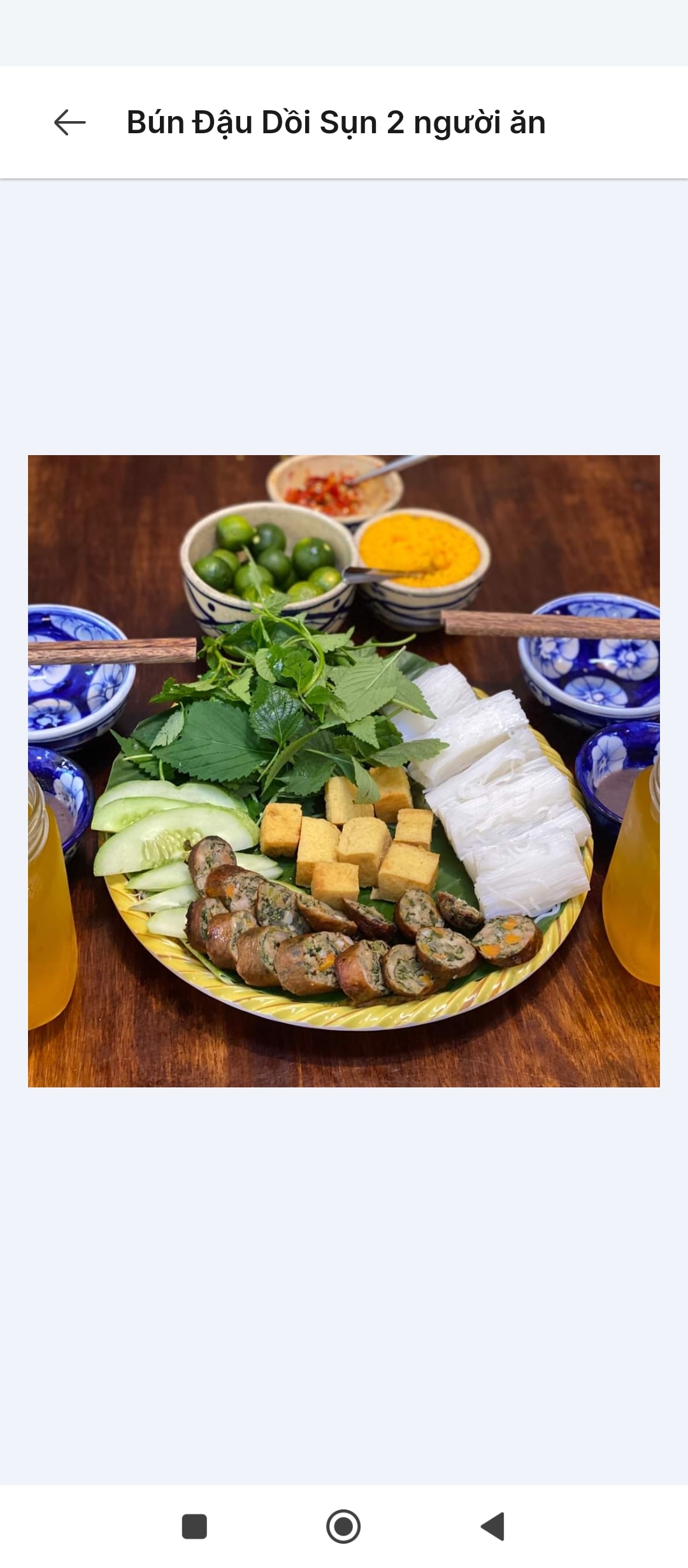 Hình ảnh Bún Đậu Thịt Dồi Sụn 2 người ăn