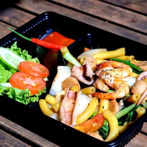 Hình ảnh Nui giòn xào thập cẩm