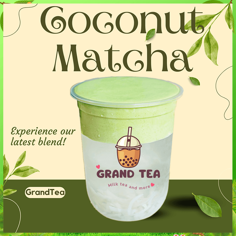 Hình ảnh Nước dừa Matcha Nhật (Coconut Matcha Cream)
