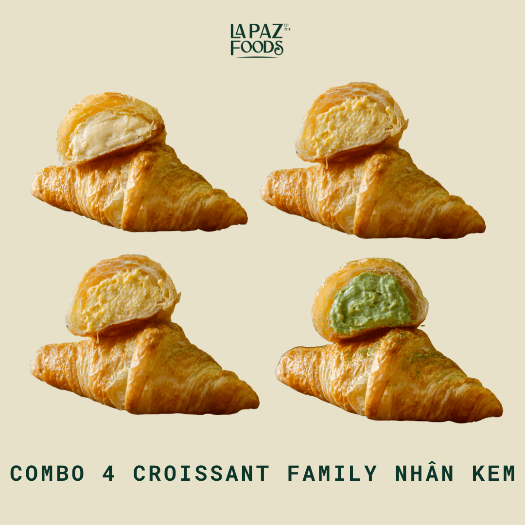 Hình ảnh Combo 4 croissant 4 vị kem