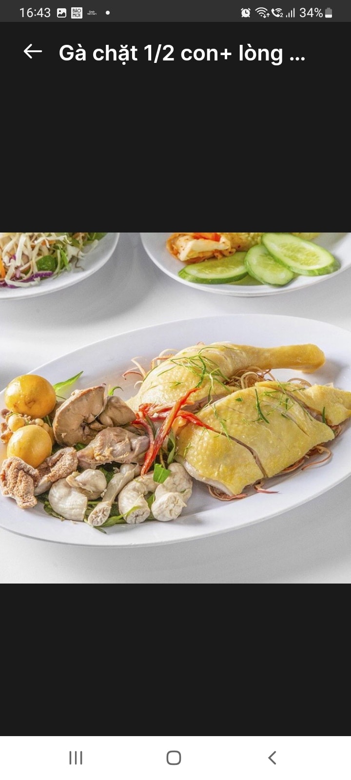 Hình ảnh gà chặt 1/2 con + lòng trứng non