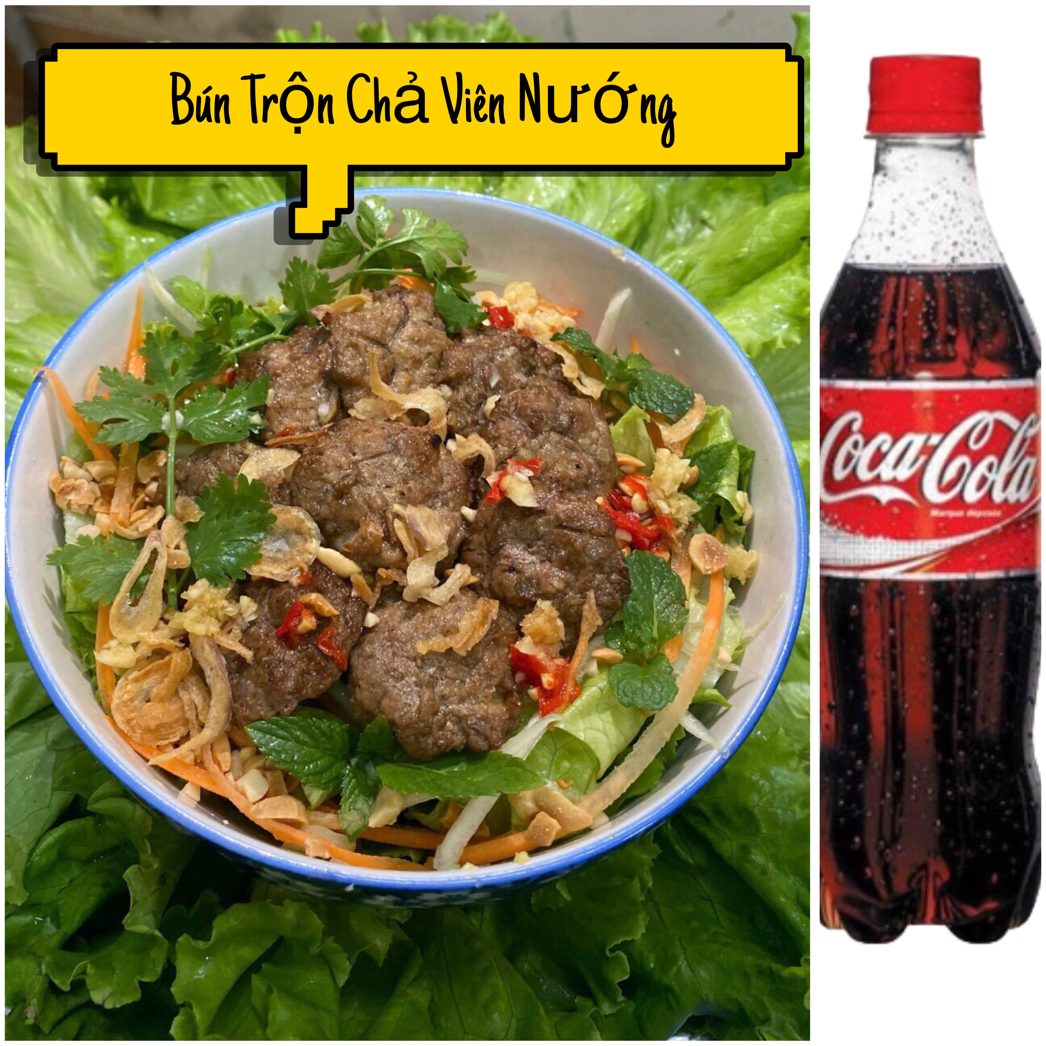 Hình ảnh Bún Trộn Chả Viên Nướng +1 coca