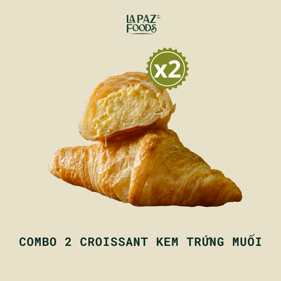 Hình ảnh Combo 2 croissant kem trứng muối 30g