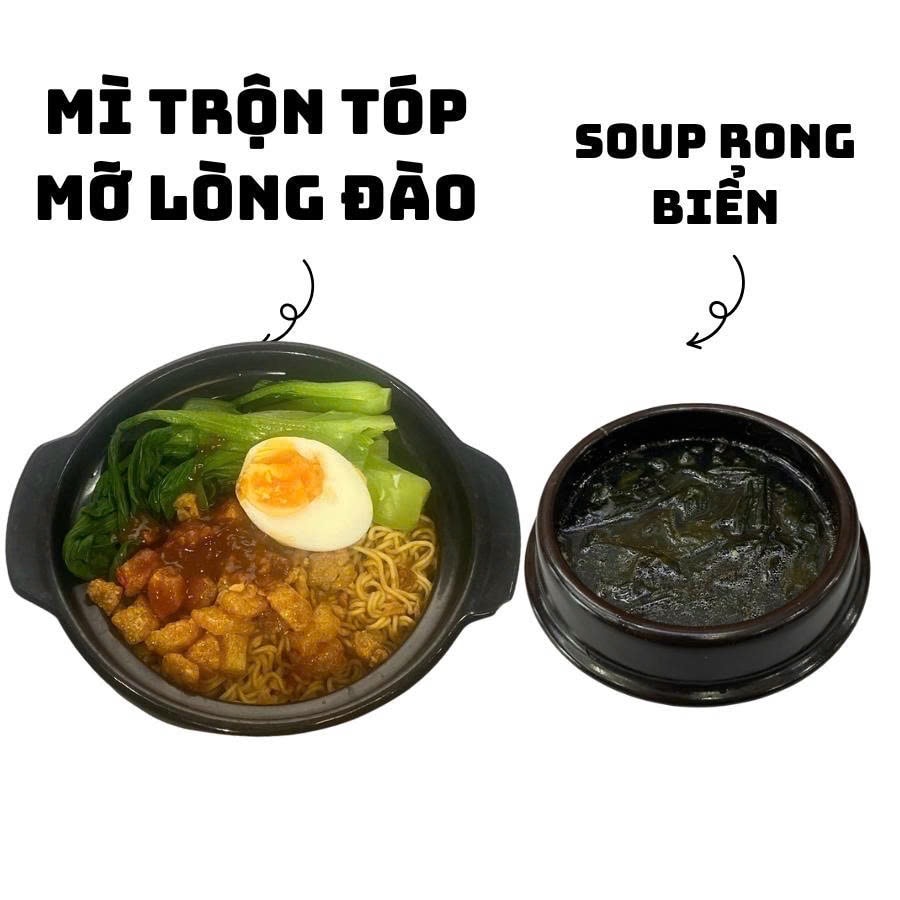 Hình ảnh Mì trộn tóp mỡ trứng lòng đào + soup rong biển