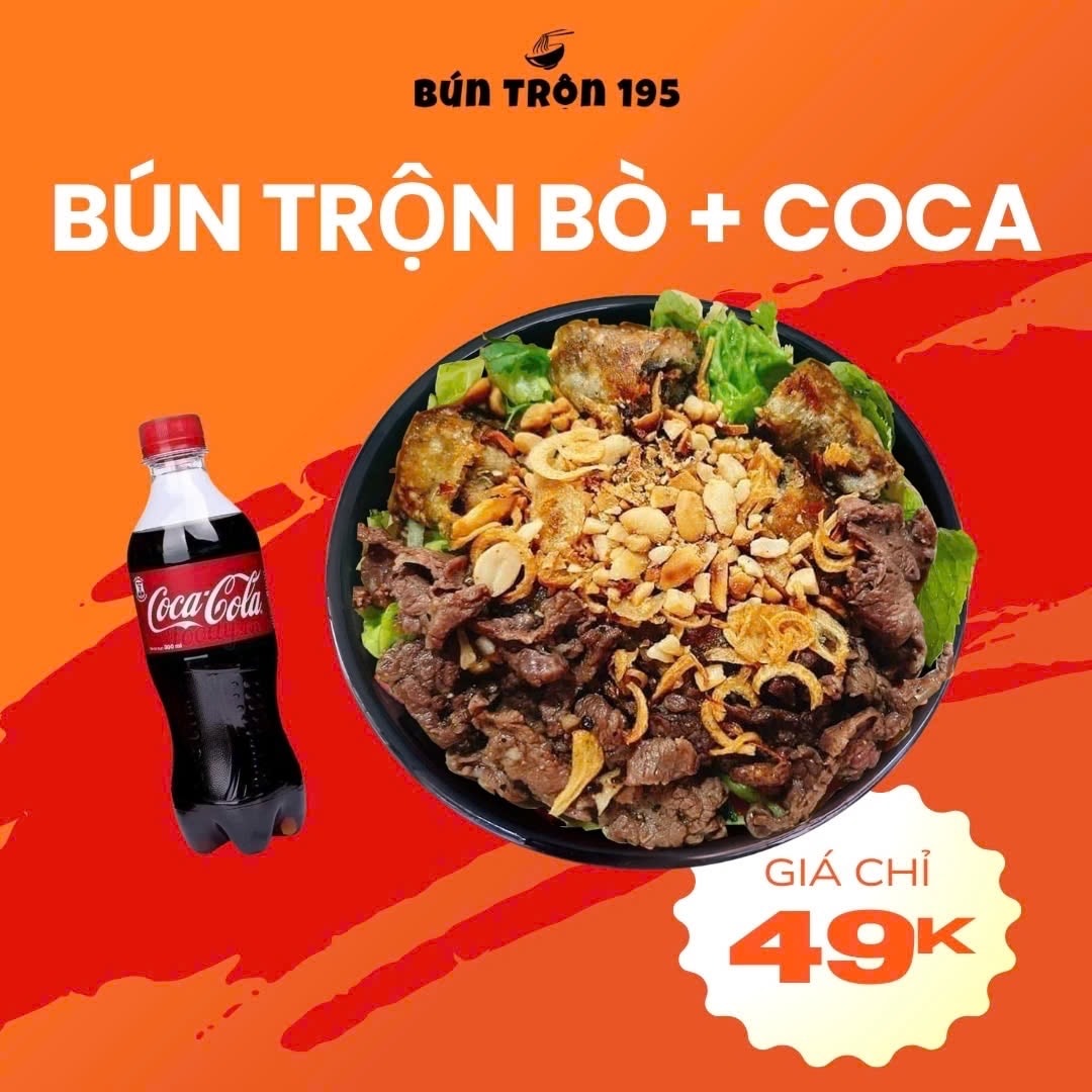 Hình ảnh bún trộn bò +1 coca