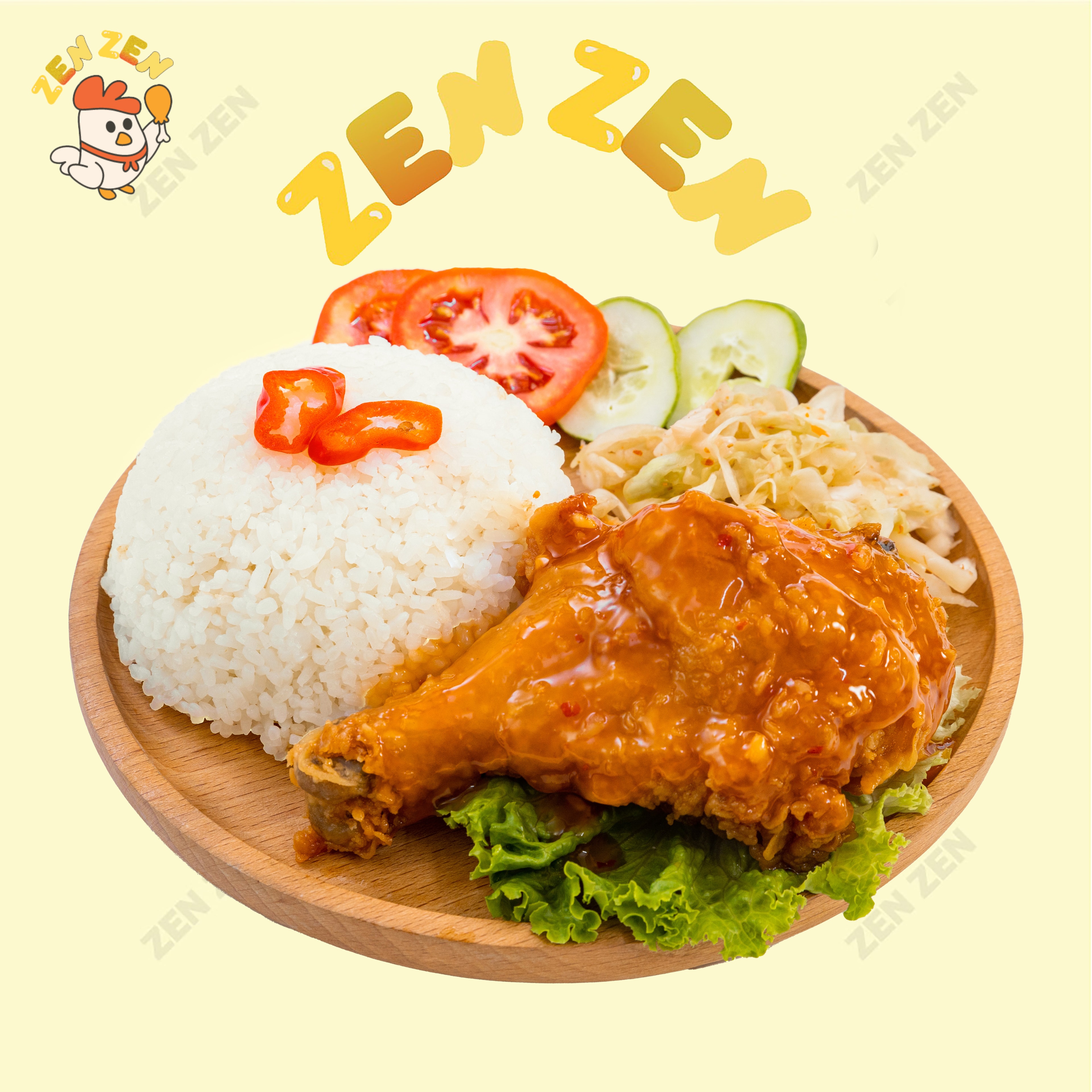 Hình ảnh Cơm đùi gà sốt cay ngọt