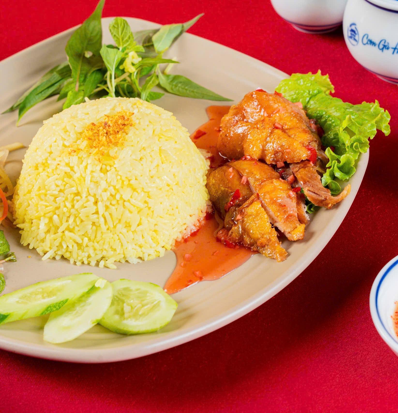 Hình ảnh Cơm gà đùi chua ngọt
