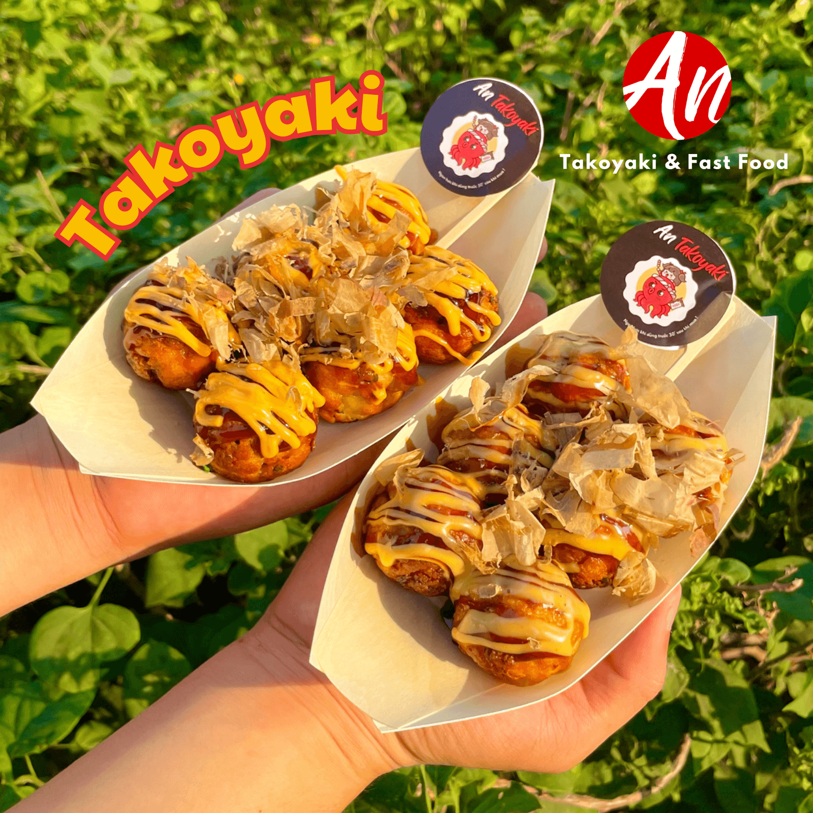 Hình ảnh 7 viên Takoyaki bạch tuột mix 2 vị cá bào và rong biển