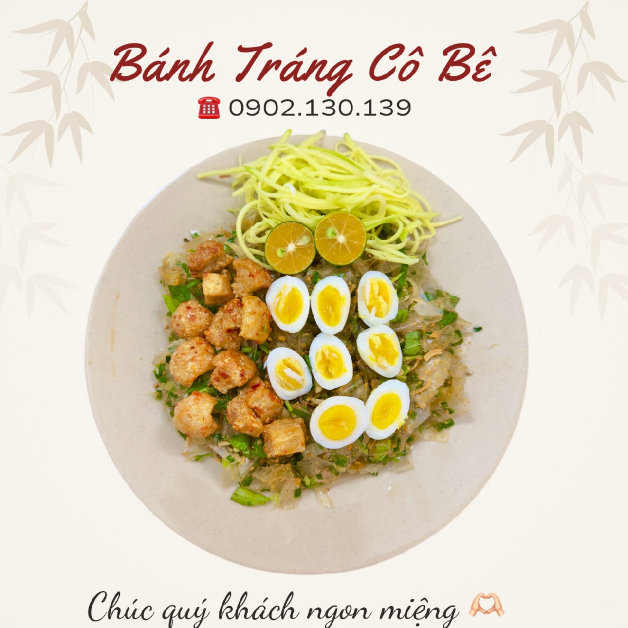 Hình ảnh Bánh tráng phơi sương mỡ hành tóp mỡ trứng lòng đào ( size lớn)
