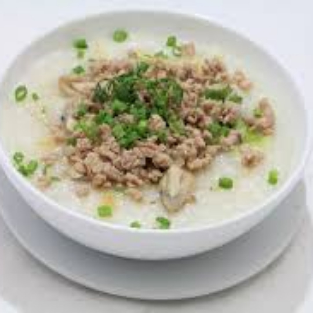 Hình ảnh cháo thịt bằm cá hồi - hộp lớn