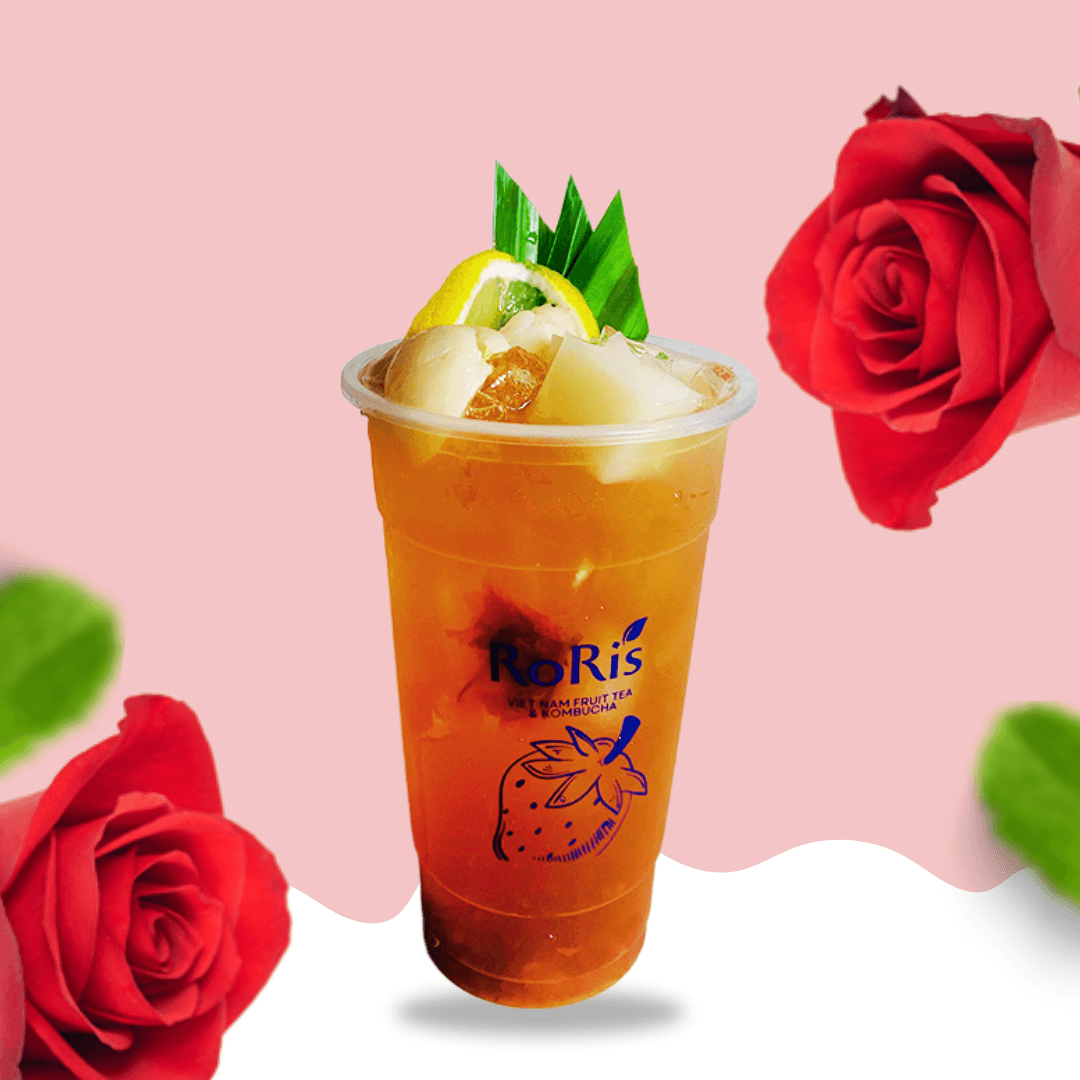 Hình ảnh Kombucha Vải Hoa hồng