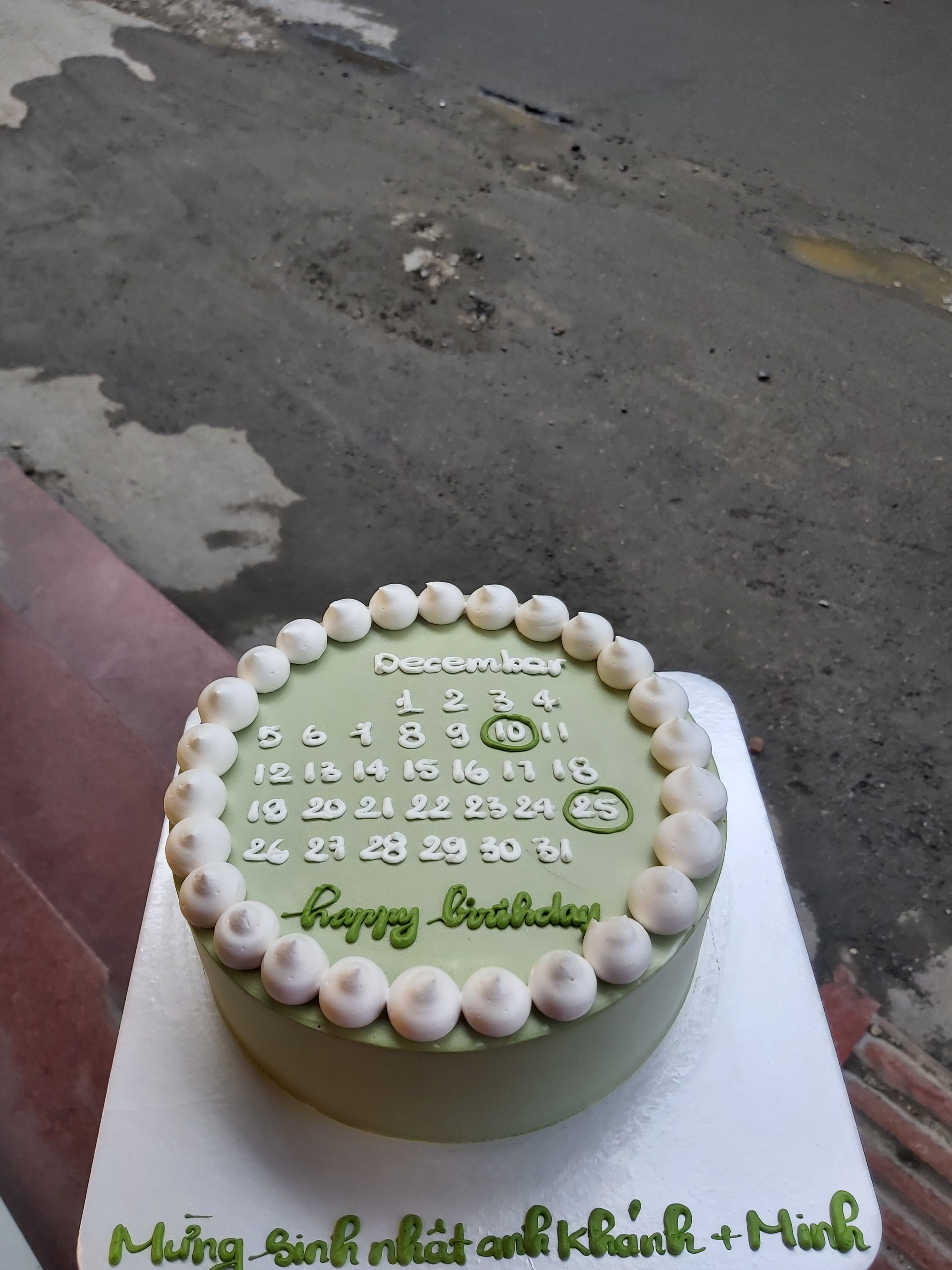 Hình ảnh bánh  nhỏ 2 xanh bơ vẽ lịch