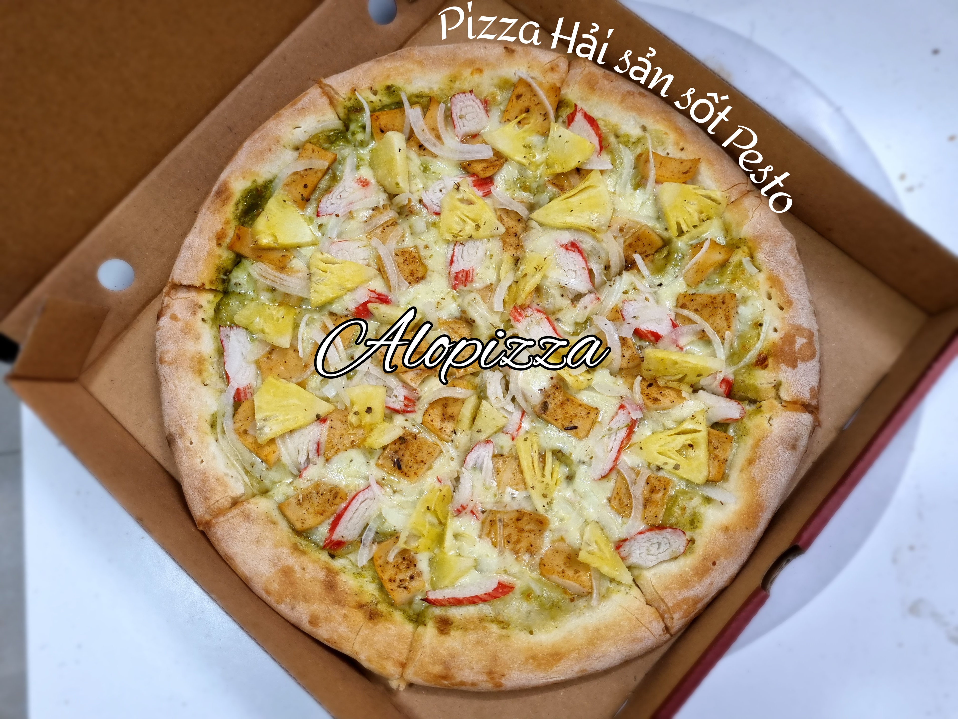 Hình ảnh Pizza Tươi Hải sản sốt Pesto - 23cm