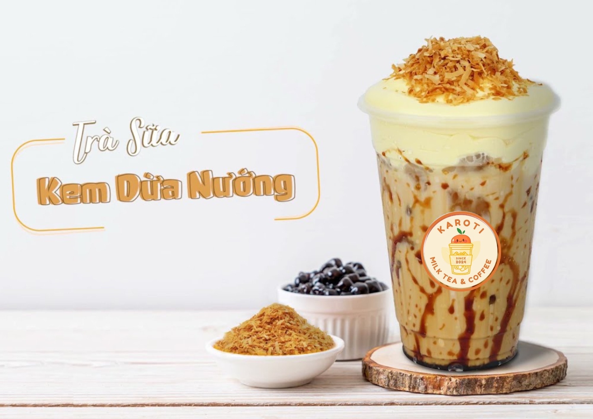 Hình ảnh Trà Sữa Kem Dừa Nướng 