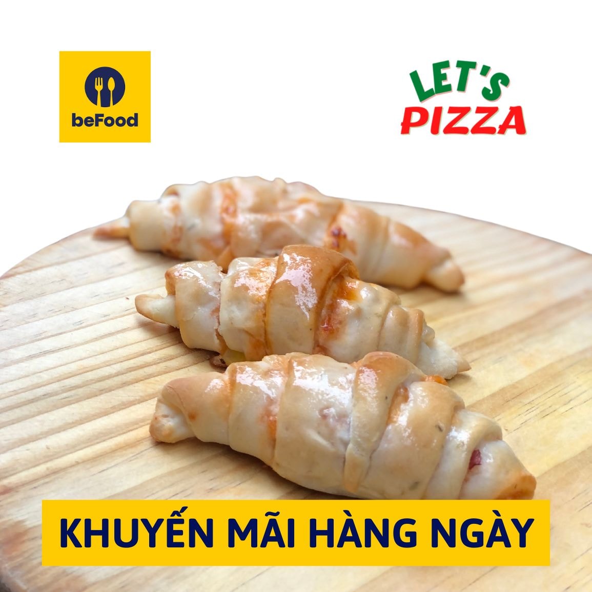 Hình ảnh Pizza Croissants Thịt hun khói và Bắp ngọt