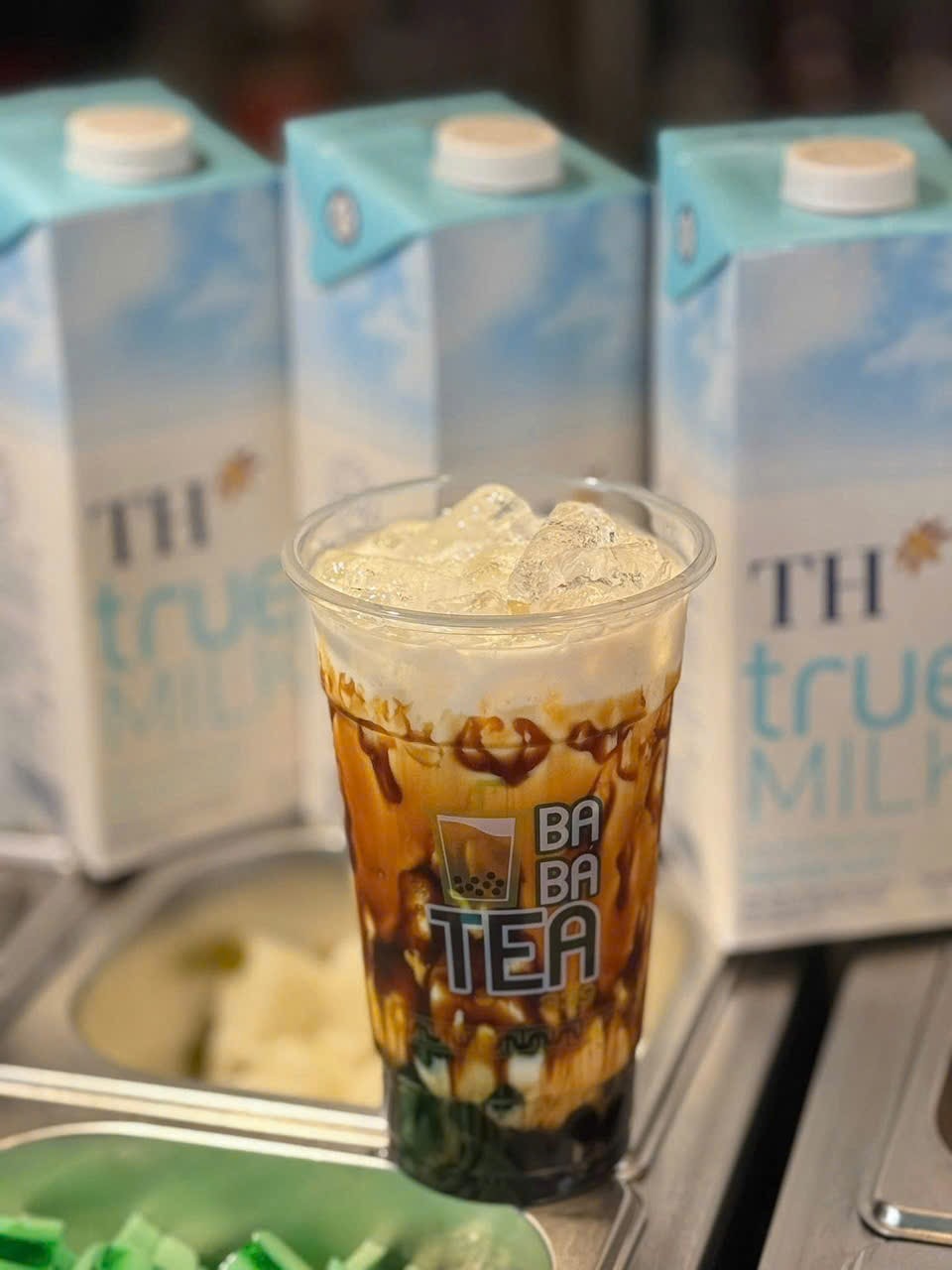 Hình ảnh sữa tươi chan châu đưong đen