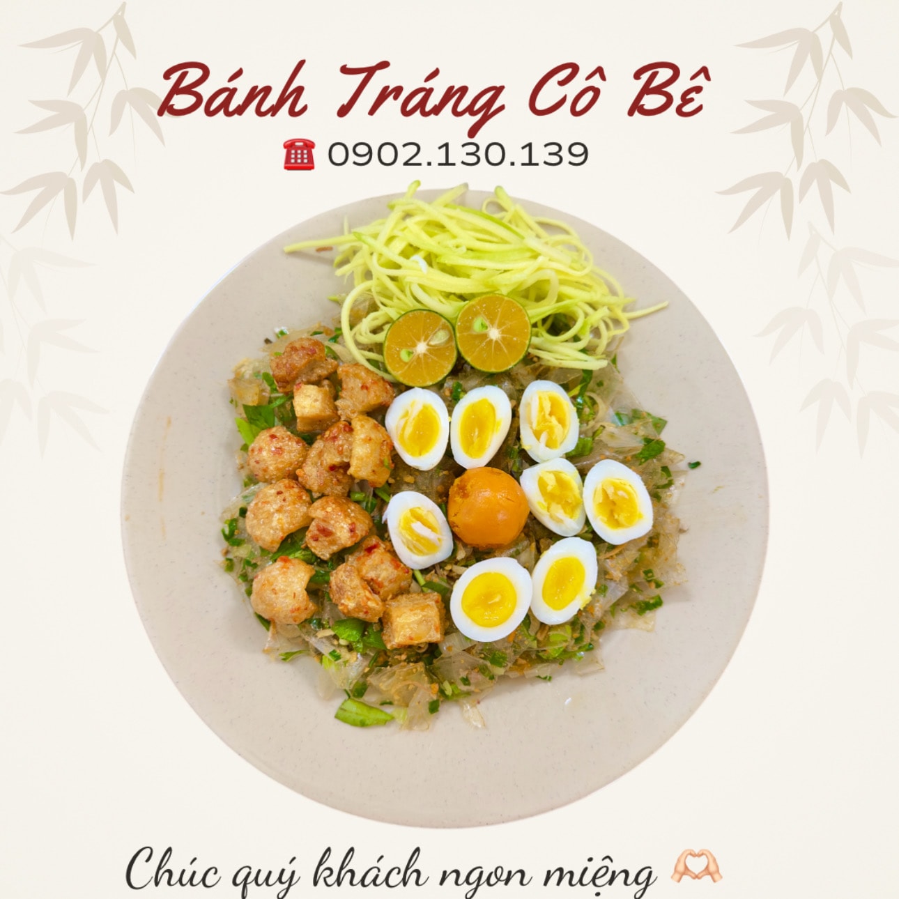 Hình ảnh Bánh Tráng Mỡ Hành Cô Bê Full Topping [ size vừa ]