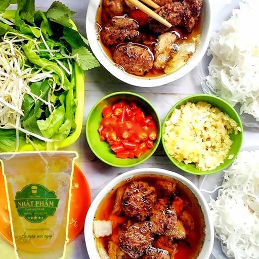 Hình ảnh 1 bún chả lẫn + 1 trà quất tươi