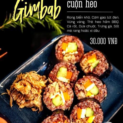 Hình ảnh Gimbab gạo lứt cuộn heo