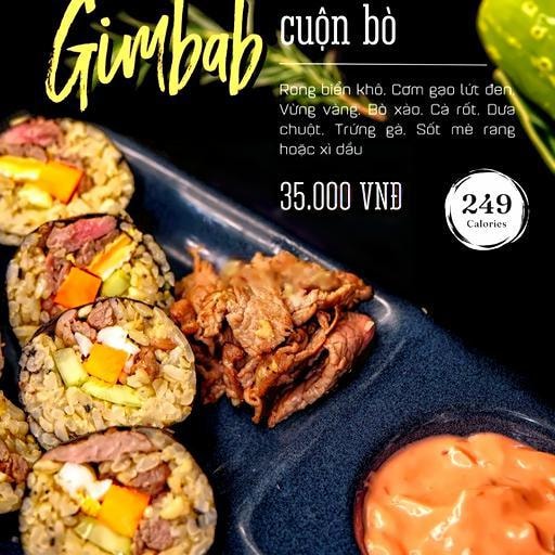 Hình ảnh Gimbab gạo lứt cuộn bò