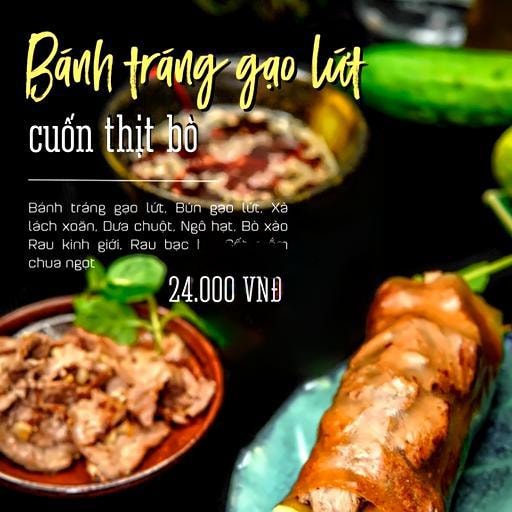 Hình ảnh Bánh Tráng Gạo Lứt Cuốn Thịt Bò