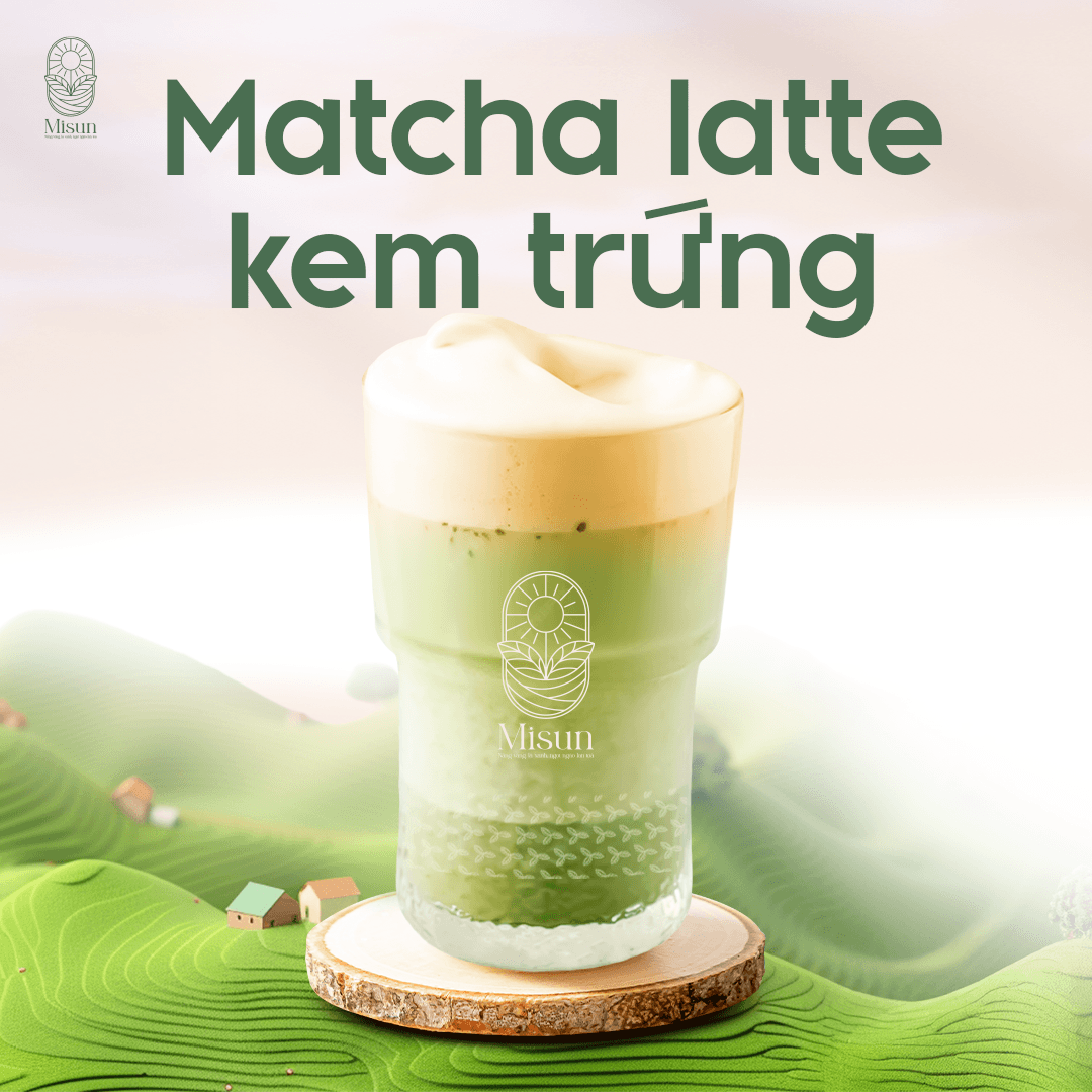 Hình ảnh Matcha latte kem trứng