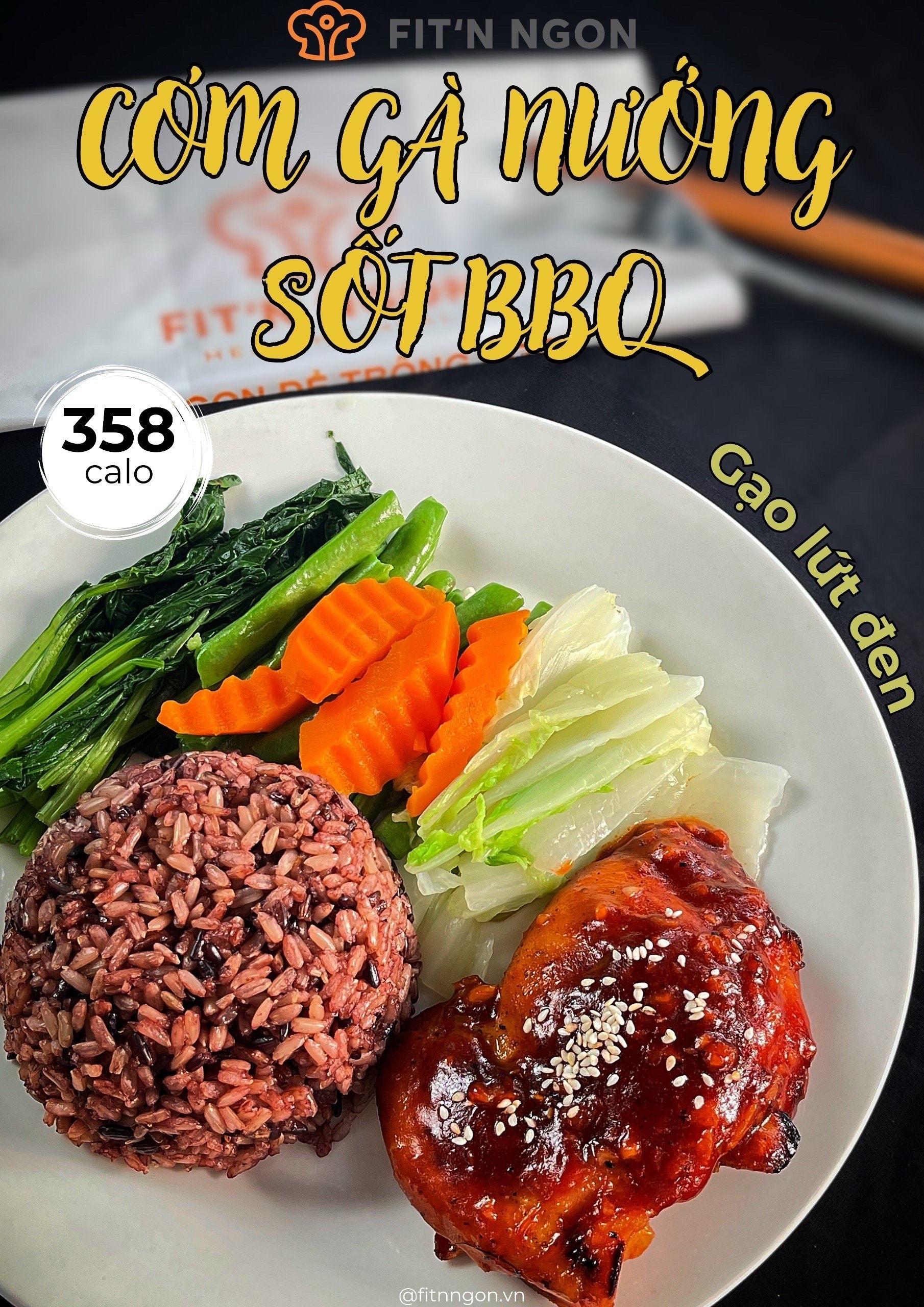 Hình ảnh Cơm Gà Gạo Lứt Nướng BBQ