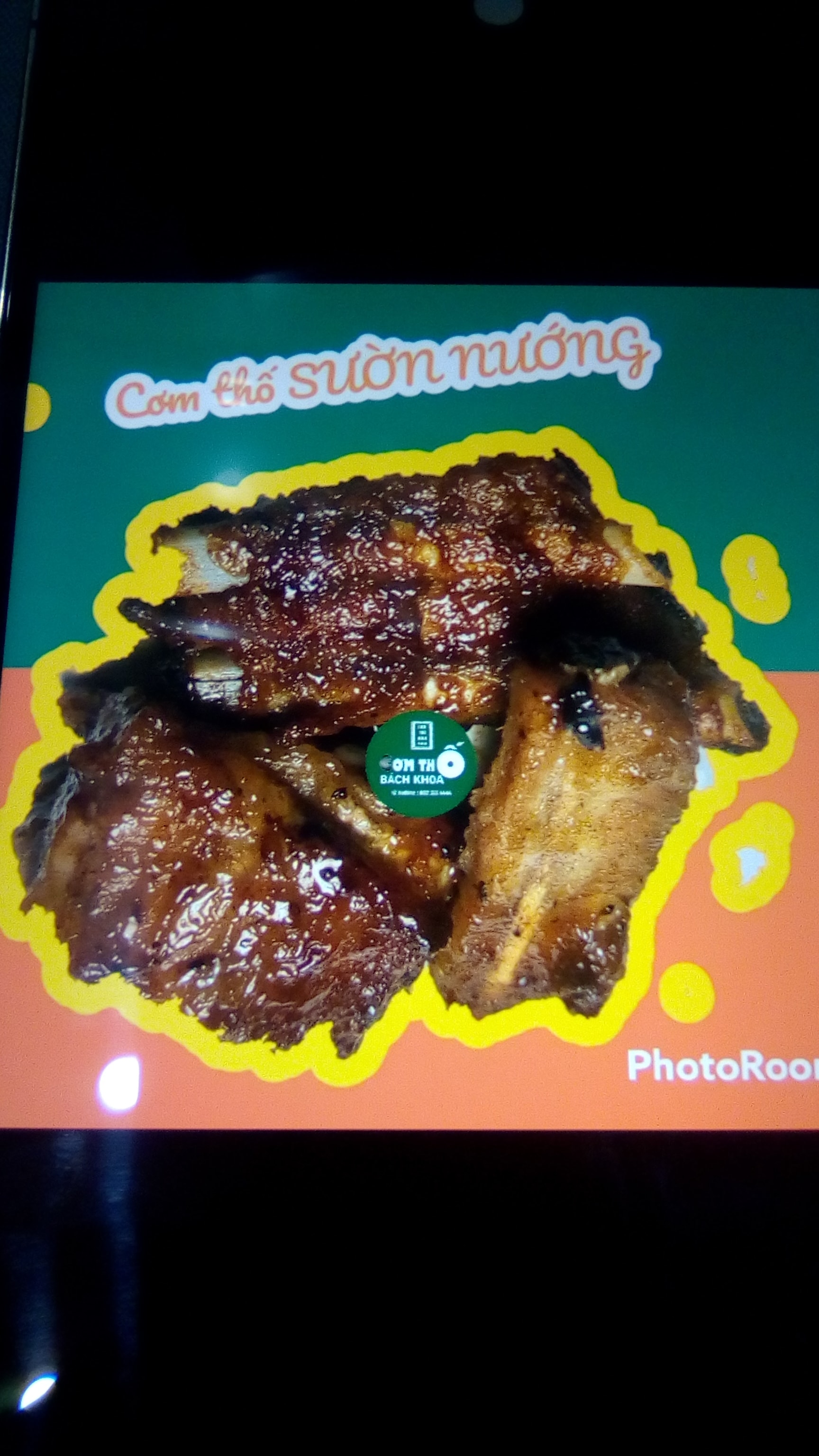 Hình ảnh cơm thố sườn nướng
