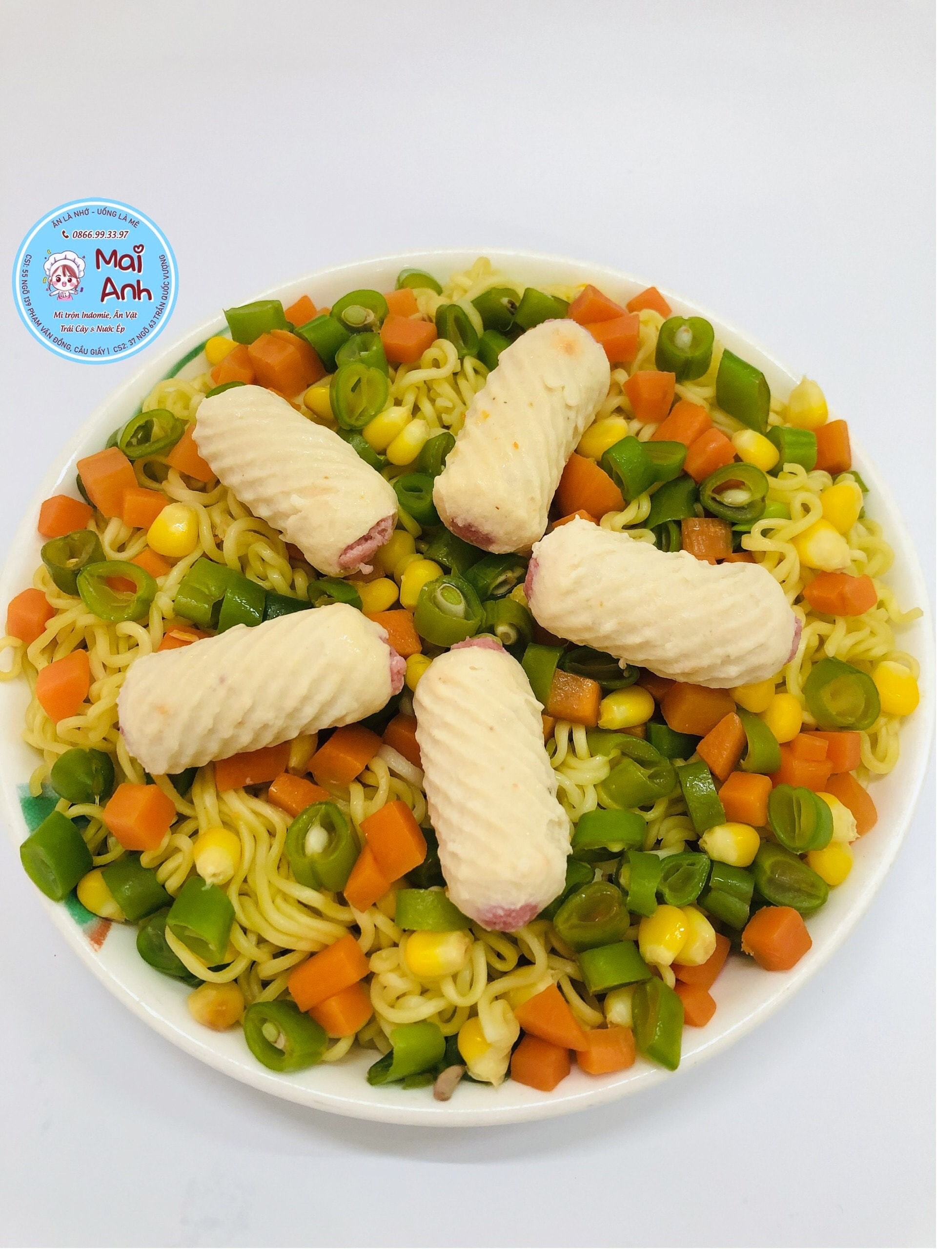 Hình ảnh Mì trộn mực xoắn