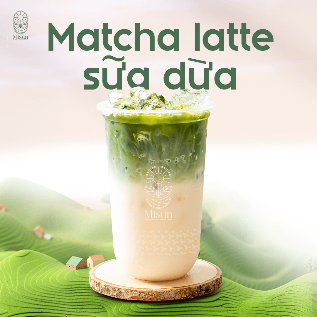 Hình ảnh Matcha latte sữa dừa