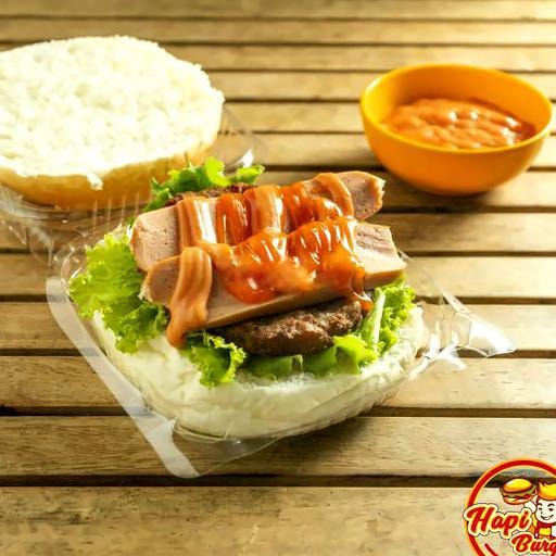 Hình ảnh Hamburger bò Miếng + Xúc xích